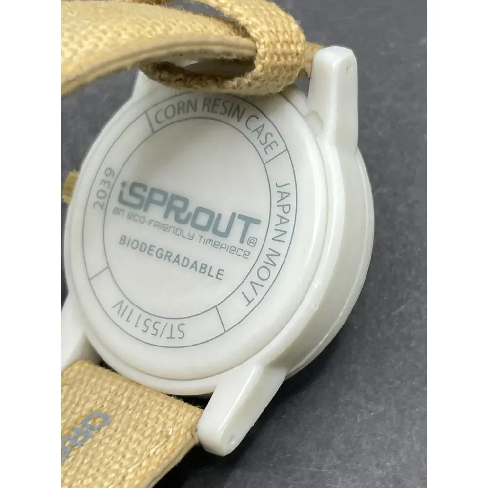 iSPROUT Diamond Corn Resin Case Quartz Watch Lot of 3 White Cork Floral Dial